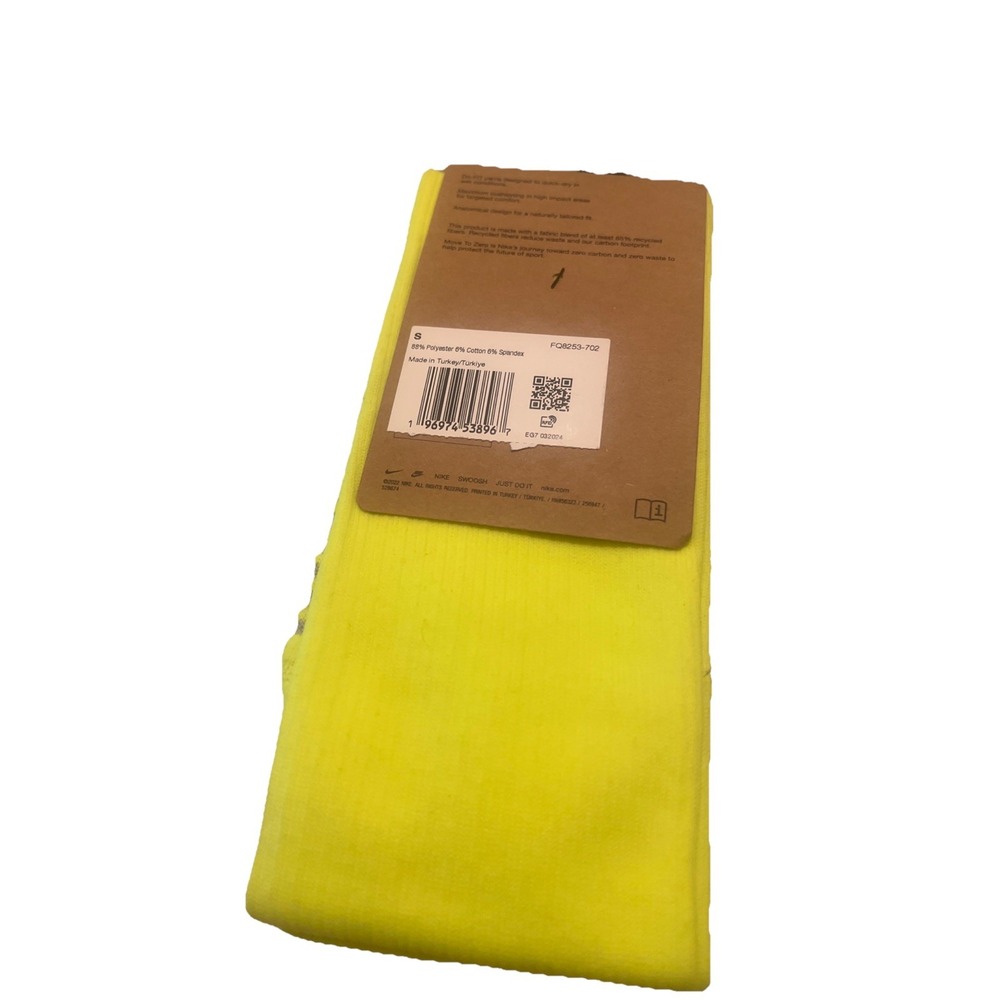 Nike Socks Unisex Yellow New with Tags Size Small - Picture 4 of 8